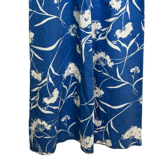 Vtg Malia Honolulu Size 14 Blue White Floral Print Adjustable Strap Maxi Dress - Picture 5 of 10